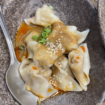 Dumpling Home - Pork Dumplings with Sesame Sauce and Red Chili Oil - Dim Sum Near Me - San Francisco, California Dumpling Home - Pork Dumplings with Sesame Sauce and Red Chili Oil - Dim Sum Near Me - San Francisco, California