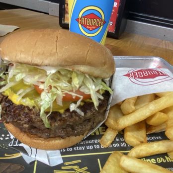Fatburger - Double XXL Fatburger (1 lb) Meal - Fast Food Near Me - Buena Park, California