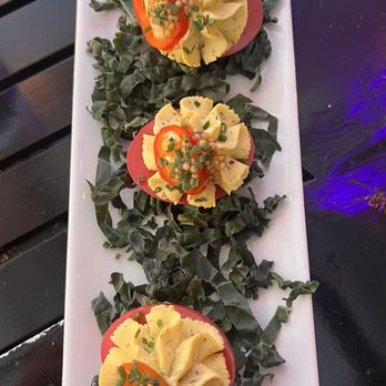 Mischief on Canal - Beet pickled deviled eggs - Cocktail Bars Near Me - Seattle, Washington