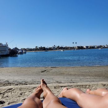 Bahia Resort Hotel - Tiny cabana with our legs hanging off and "private beach" - San Diego, CA