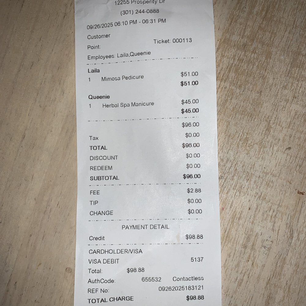 Inspire Nail Bar - What I paid for. - Nail Salons Near Me - Silver Spring, Maryland