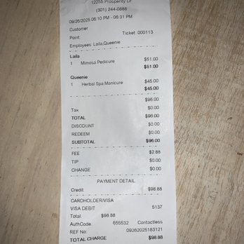 Inspire Nail Bar - What I paid for. - Nail Salons Near Me - Silver Spring, Maryland