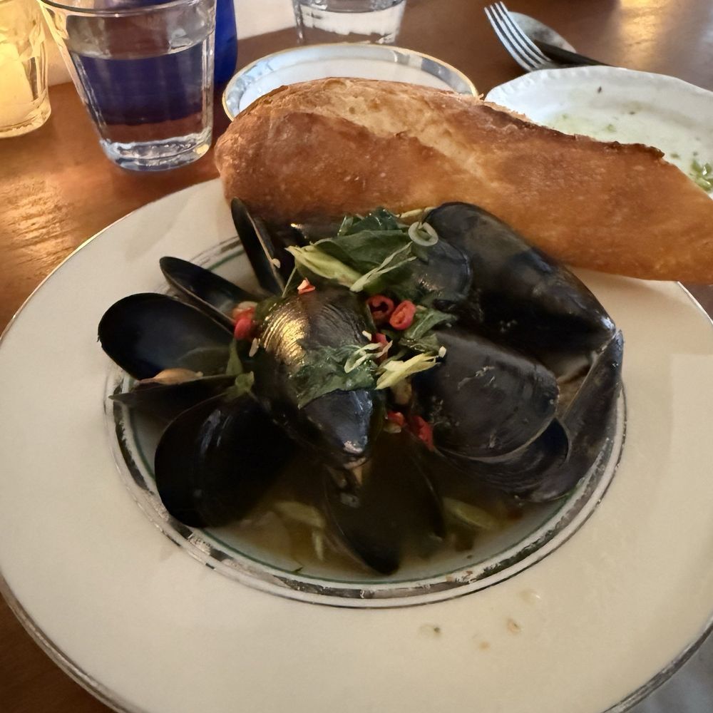 Ha's Snack Bar - Mussels... underwhelmed. Too sweet. Sauce was good with the bread dipped in - French Near Me - New York, New York Ha's Snack Bar - Mussels... underwhelmed. Too sweet. Sauce was good with the bread dipped in - French Near Me - New York, New York