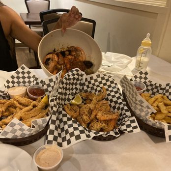 Karai Crab - L to R: Calamari, salt and pepper shrimp, and fries Top: Karai combo with Karai sauce - Seafood Near Me - Honolulu, Hawaii Karai Crab - L to R: Calamari, salt and pepper shrimp, and fries Top: Karai combo with Karai sauce - Seafood Near Me - Honolulu, Hawaii