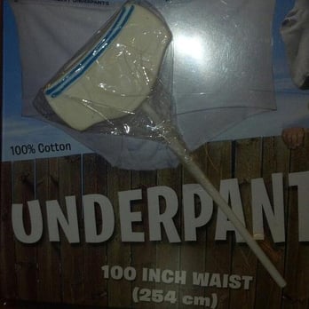 Archie McPhee - World's largest underpants - 100 inch waist! - with matching lollipop! - Toy Stores Near Me - Seattle, Washington Archie McPhee - World's largest underpants - 100 inch waist! - with matching lollipop! - Toy Stores Near Me - Seattle, Washington
