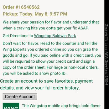 Wingstop - Can't find my online order smh so I had to wait a few more minutes - Chicken Wings Near Me - Baldwin Park, California Wingstop - Can't find my online order smh so I had to wait a few more minutes - Chicken Wings Near Me - Baldwin Park, California