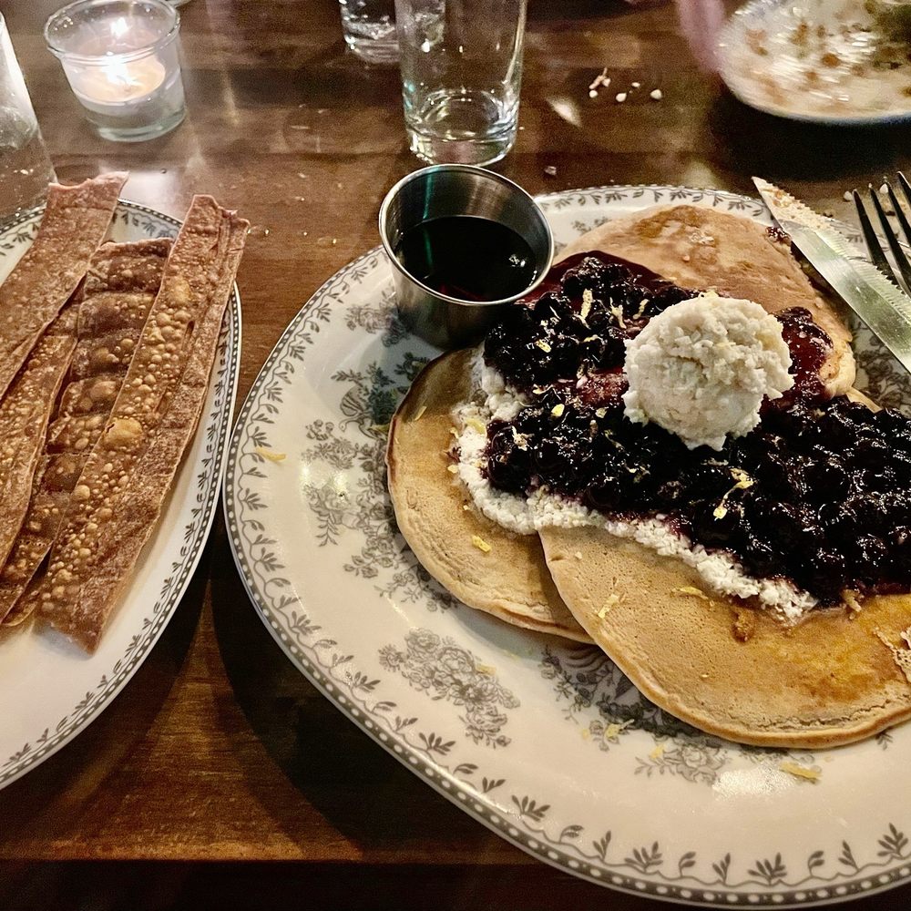DC Vegan - Bacon and Lemon Ricotta Pancakes - Vegan Near Me - Washington, DC, District of Columbia DC Vegan - Bacon and Lemon Ricotta Pancakes - Vegan Near Me - Washington, DC, District of Columbia