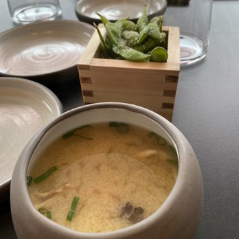 Bamboo Sushi - Miso and complimentary edamame - Sushi Bars Near Me - San Ramon, California