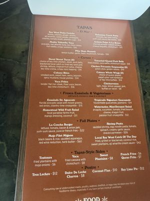 Menu photo 1 Tropicado Mojito Bar Key West, FL
