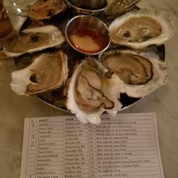 Neptune Oyster - Oyster selections - Seafood Near Me - Boston, Massachusetts