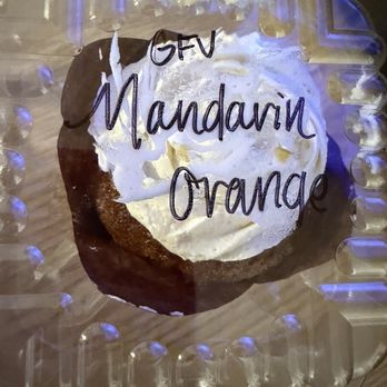 Healthy Body Bakery - Gluten free vegan Mandarin Orange cupcake with vanilla icing - Desserts Near Me - Goodlettsville, Tennessee