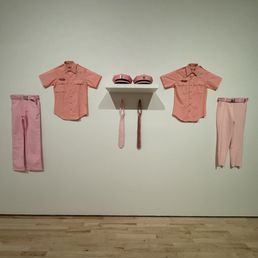 Julia Scher's "Security by Julia Uniforms" in "Day Jobs" at Cantor Arts Center