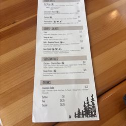 The Timberwolf Bar & Grill - Food menu