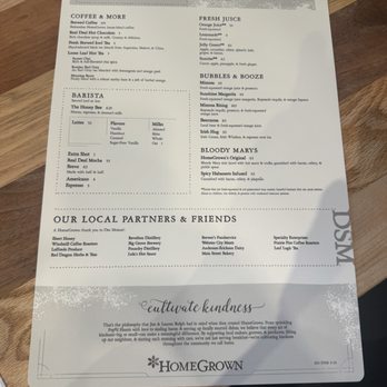 HomeGrown - Des Moines - Other side of the menu - Breakfast & Brunch Near Me - Des Moines, Iowa HomeGrown - Des Moines - Other side of the menu - Breakfast & Brunch Near Me - Des Moines, Iowa