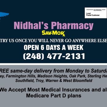 Nidhal's Pharmacy - Free delivery 6 days a week - Drugstores Near Me - Royal Oak, Michigan Nidhal's Pharmacy - Free delivery 6 days a week - Drugstores Near Me - Royal Oak, Michigan
