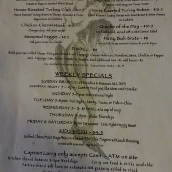 Captain Larry's Bar & Grill - Back of menu - Pubs Near Me - Baltimore, Maryland Captain Larry's Bar & Grill - Back of menu - Pubs Near Me - Baltimore, Maryland