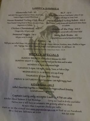 Menu photo 2 Captain Larry's Bar & Grill Baltimore, MD Menu photo 2 Captain Larry's Bar & Grill Baltimore, MD