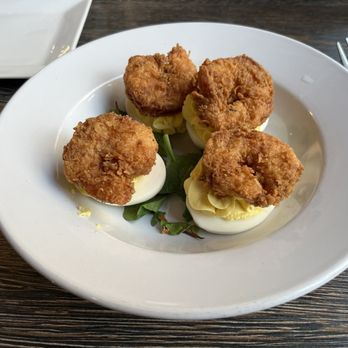 Miss Toya's Southern Kitchen - Southern Devil Eggs with fried shrimp - Southern Near Me - Gaithersburg, Maryland Miss Toya's Southern Kitchen - Southern Devil Eggs with fried shrimp - Southern Near Me - Gaithersburg, Maryland