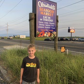 Captain Obadiah's Seafood Market - The only place he had me take his picture with the sign :) - Seafood Markets Near Me - Marmora, New Jersey Captain Obadiah's Seafood Market - The only place he had me take his picture with the sign :) - Seafood Markets Near Me - Marmora, New Jersey