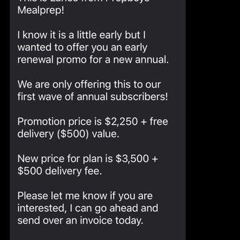 Prepboys Meal Prep - Lance Dayrit asking me to renew my annual plan and I have left him on read - Food Delivery Services Near Me - San Jose, California