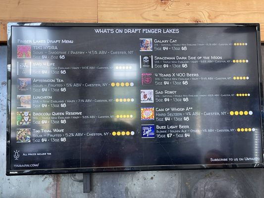 Menu photo 1 Tin Barn Brewing Dundee, NY