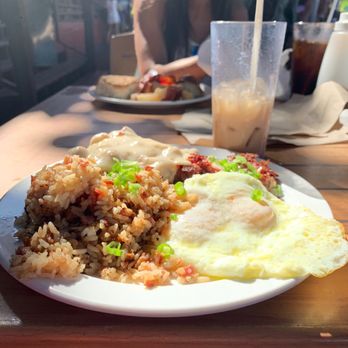Kihei Caffe - Fried rice and pulled pork in the AM ! Amazing with eggs - Hawaiian Near Me - Kihei, Hawaii