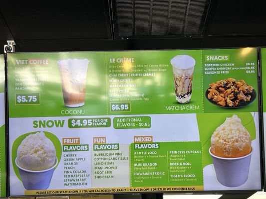 Menu photo 1 Tealite Drinks and Snow  Modesto, CA