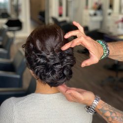 Crush Salon - Beautiful bridal up-do with texture by Brandon Martinez at Crush Salon.