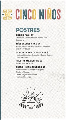 Menu photo 6 Cinco Ninos Round Rock, TX