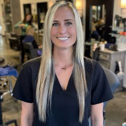 Beauty Beach Lounge - Highlighted blonde hair & sew in hair extensions