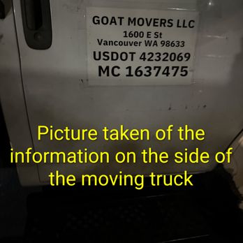 GOAT MOVERS - No uniforms, sign literally taped to the truck. - Movers Near Me - Vancouver, Washington GOAT MOVERS - No uniforms, sign literally taped to the truck. - Movers Near Me - Vancouver, Washington
