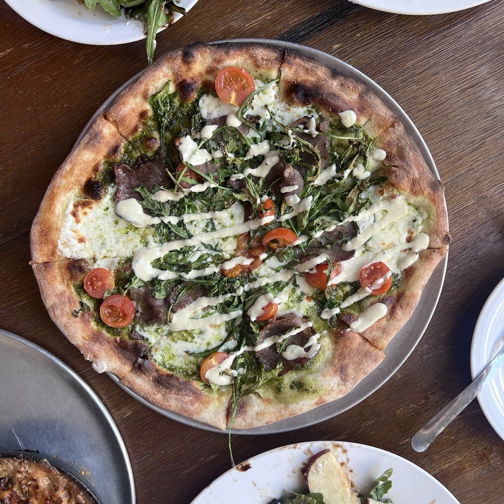 The Library - "Fire" Steak Pesto Pizza (seasonal special) - Bars Near Me - Vacaville, California The Library - "Fire" Steak Pesto Pizza (seasonal special) - Bars Near Me - Vacaville, California