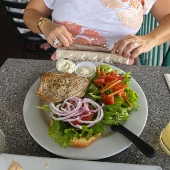Pineapples Island Fresh Cuisine - Fish sandwich. - New American Near Me - Hilo, Hawaii Pineapples Island Fresh Cuisine - Fish sandwich. - New American Near Me - Hilo, Hawaii