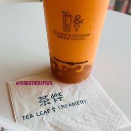 Thai milk tea with boba Thai milk tea with boba