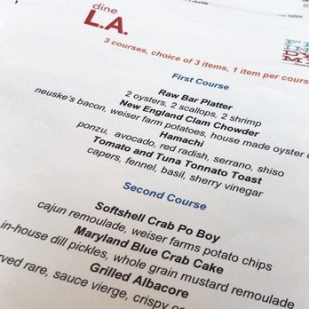 Fishing With Dynamite - DineLa menu 2018 - Seafood Near Me - Manhattan Beach, California