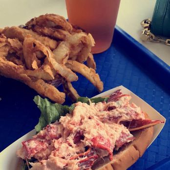 Markey's Lobster Pool - Lobster roll and delicious onion rings - Seafood Near Me - Seabrook, New Hampshire