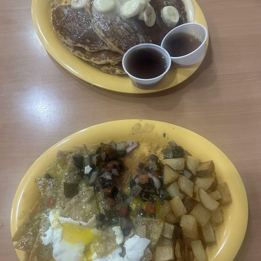 Texas Sunrise - Famous pancakes (full stack) and chilaquiles - Breakfast & Brunch Near Me - Fredericksburg, Texas Texas Sunrise - Famous pancakes (full stack) and chilaquiles - Breakfast & Brunch Near Me - Fredericksburg, Texas