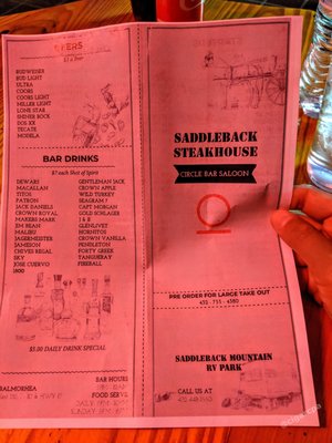 Menu photo 2 Circle Bar & Saddleback Steakhouse Balmorhea, TX Menu photo 2 Circle Bar & Saddleback Steakhouse Balmorhea, TX