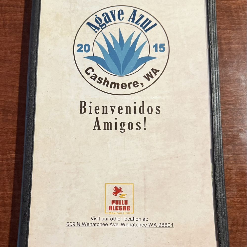 Agave Azul Cashmere - Menu on 1/20/26 - Mexican Near Me - Cashmere, Washington Agave Azul Cashmere - Menu on 1/20/26 - Mexican Near Me - Cashmere, Washington