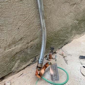 Good Guys Electric - Grounded rod bonding outside meter box - Electricians Near Me