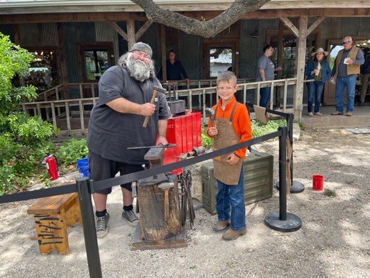 Group and Individual Experiences - We offer individual and group experiences for one on one time with Blacksmiths. Here you can learn more about Blacksmithing and the trade. We offer 20 minutes with a Blacksmith to make your own souvenir. Call us to ask about one or two day small classes where you can make your own custom knife. https://www.facebook.com/Caylorforge/posts/3970471103036977 Group and Individual Experiences - We offer individual and group experiences for one on one time with Blacksmiths. Here you can learn more about Blacksmithing and the trade. We offer 20 minutes with a Blacksmith to make your own souvenir. Call us to ask about one or two day small classes where you can make your own custom knife. https://www.facebook.com/Caylorforge/posts/3970471103036977