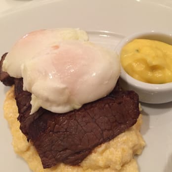 The Wright - Short ribs and poached egg over polenta - New American Near Me - New York, New York The Wright - Short ribs and poached egg over polenta - New American Near Me - New York, New York