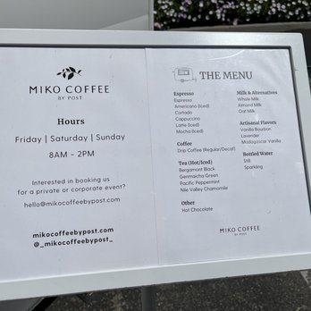 MIKO Coffee by Post - menu - Coffee & Tea Near Me - Campbell, California