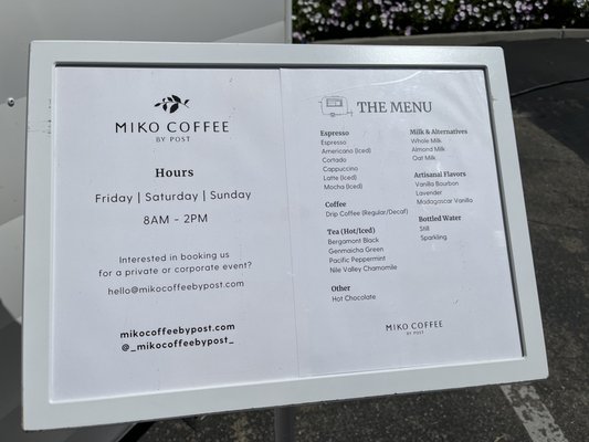 Menu photo 3 MIKO Coffee by Post Campbell, CA