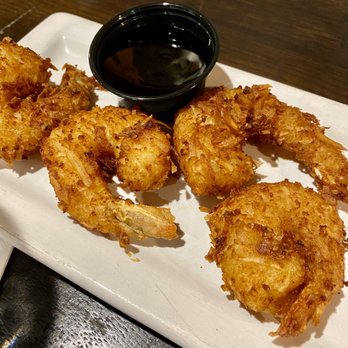 Whitey's Restaurant & Take Out - Appetizer - Coconut Shrimp with Raspberry purée sauce - Seafood Near Me - Davison, Michigan Whitey's Restaurant & Take Out - Appetizer - Coconut Shrimp with Raspberry purée sauce - Seafood Near Me - Davison, Michigan