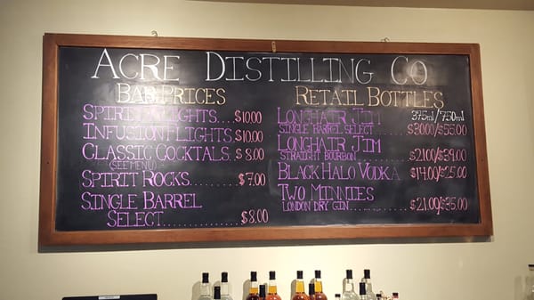 Menu photo 7 Acre Distilling Co. Fort Worth, TX Menu photo 7 Acre Distilling Co. Fort Worth, TX