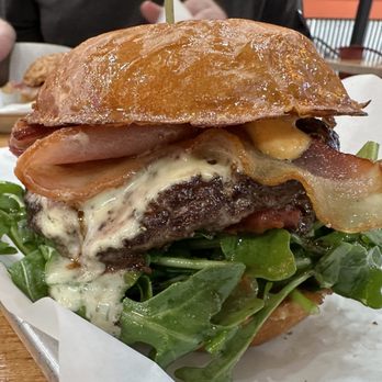 Sexy Burger - Sexy burger with bacon Brie hot honey seasoned tomatoes and sexy arugula - Burgers Near Me - Tempe, Arizona Sexy Burger - Sexy burger with bacon Brie hot honey seasoned tomatoes and sexy arugula - Burgers Near Me - Tempe, Arizona