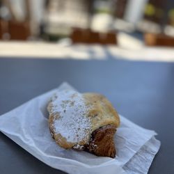 1 Oz Coffee - Ube twice baked croissant, supplied by  Neighborhood Bakehouse in SF. On case you decide to go there...