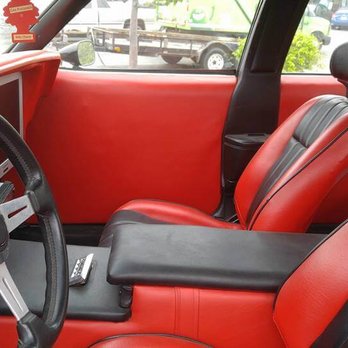Snyder Upholstery - Red and Black Classic Car Interior - Furniture Reupholstery Near Me - Rochester, New York Snyder Upholstery - Red and Black Classic Car Interior - Furniture Reupholstery Near Me - Rochester, New York