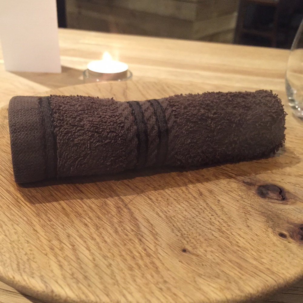 Lake Road Kitchen - Heated towels to warm up your hands - Modern European Near Me - Ambleside, CMA